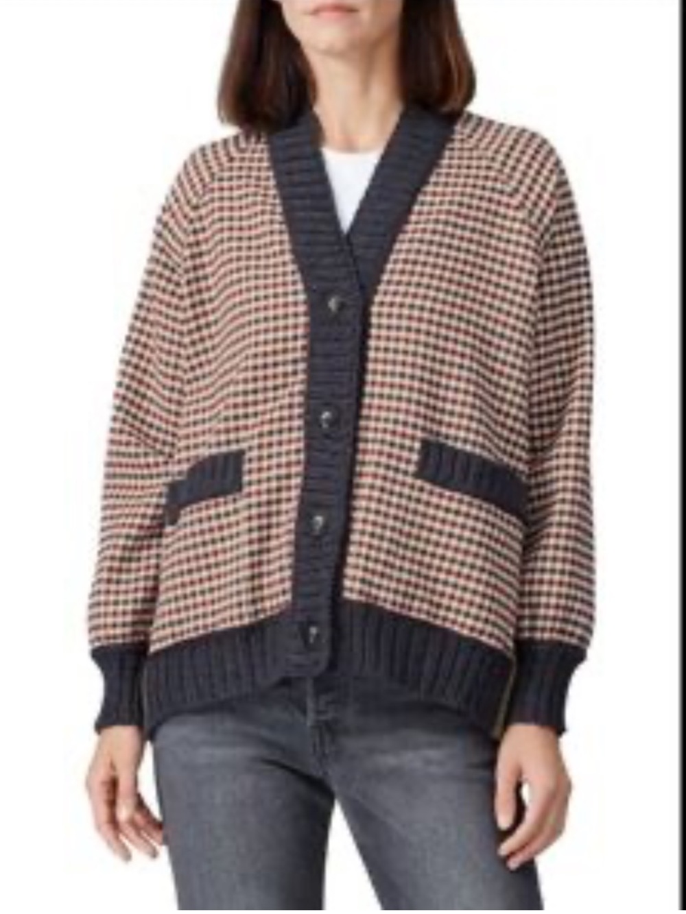 Sea New York Petra Plaid Cardigan Jacket sz large
